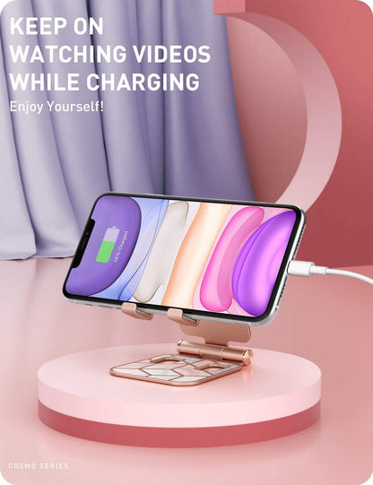 Cell Phone Stand, Foldable Adjustable Phone Mount Holder, Compatible with Iphone 14/Iphone 13/Iphone 12/Iphone 11/Galaxy S22/S21/Pixel 6, Android Smartphones, All Smart Phone (Marble)